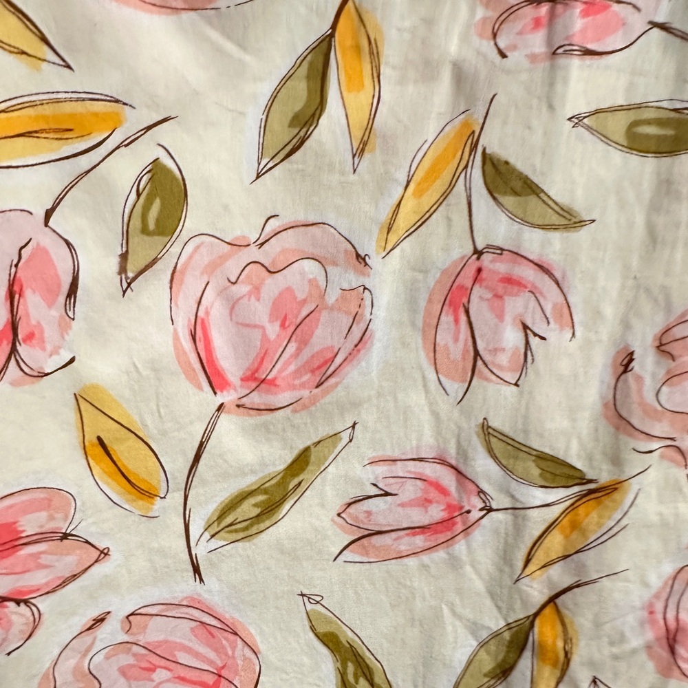 Floral Printed 100% Cotton Lightweight Spring Coat | Size L